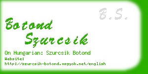 botond szurcsik business card